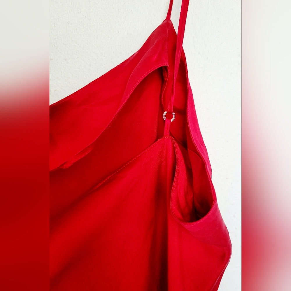 Victoria's Secret Gold Label Luxe 100%Silk SexyRed Slip Chemise Nightgown Medium - Picture 13 of 16